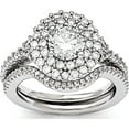 thumbnail image 1 of Sterling Silver Brilliant Embers Rhodium-Plated Cz 2-Piece Wedding Set (Size 7) Made In China qmp1365-7, 1 of 5
