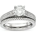 thumbnail image 1 of Sterling Silver Brilliant Embers Rhodium-Plated Cz 2-Piece Wedding Set (Size 8) Made In China qmp1366-8, 1 of 5