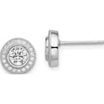 thumbnail image 1 of Sterling Silver Brilliant Embers Rhodium-Plated Cz Post Earrings (9 X 9) Made In India qmp328, 1 of 5