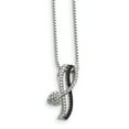 thumbnail image 1 of Sterling Silver Brilliant Embers Rhodium-plated Black Spinel CZ Heart Necklace, 1 of 3