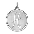 thumbnail image 1 of 925 Sterling Silver Solid Polished back Brocaded Letter Name Personalized Monogram Initial H Charm 27x20mm Wide Pendant, 1 of 2