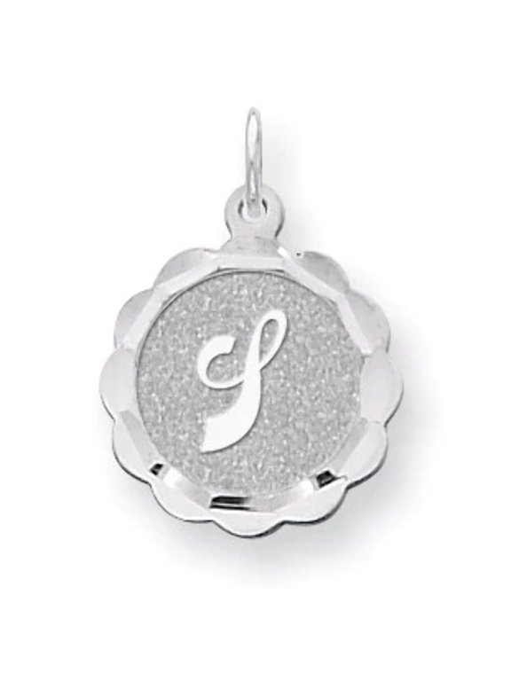 Sterling Silver Brocaded Initial J Charm