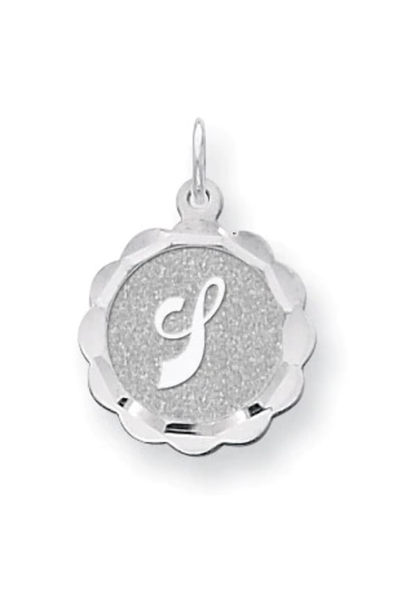 Sterling Silver Brocaded Initial J Charm