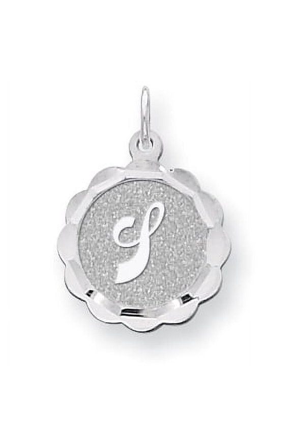 Sterling Silver Brocaded Initial J Charm