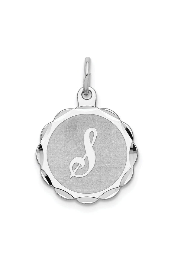 Sterling Silver Brocaded Initial S Charm