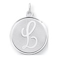 thumbnail image 1 of Sterling Silver Brocaded Letter L Initial Charm Pendant, 1 of 4