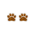 thumbnail image 1 of Sterling Silver Brown Cubic Zirconia Paw Print Stud Earrings, 1 of 1