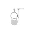 thumbnail image 1 of Sterling Silver /Brushed Circles Dangle Post Earrings, 1 of 5