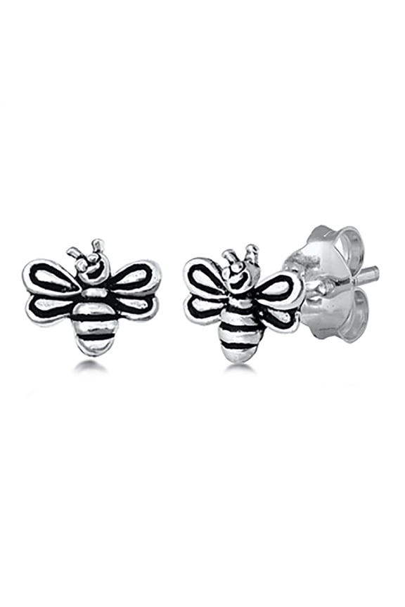 Sterling Silver Bumble Bee Stud Earrings