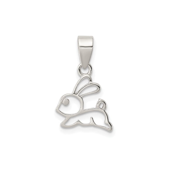 Sterling Silver Bunny Pendant Necklace for Women, Minimalist Open Outline Rabbit Charm, Symbolic Spring Animal Jewelry, Playful Nature Inspired Easter Accessory