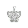thumbnail image 1 of Sterling Silver Butterfly Pendant Necklace for Women with Openwork Design, Cubic Zirconia Border, Symbolic Nature Jewelry for Transformation and Renewal, 1 of 6