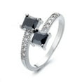 thumbnail image 1 of Sterling Silver Bypass Ring with Genuine Crystals, 1 of 4