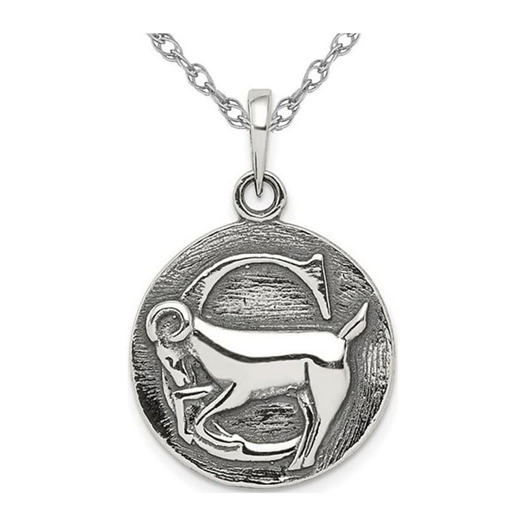 Goat Charm Sterling Silver Antiqued Finish Goat Charm Sterling Silver Antiqued Finish