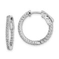 thumbnail image 1 of Sterling Silver CZ 50 Stones In and Out Round Hoop Earrings, 1 of 2