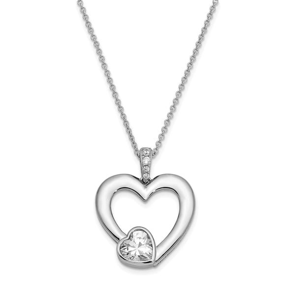 Sterling Silver CZ Antiqued Mother Of The Bride 18in. Necklace and Pendant