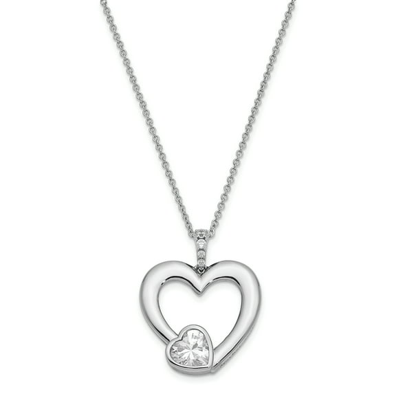 Sterling Silver CZ Antiqued Mother Of The Groom 18in. Necklace and Pendant