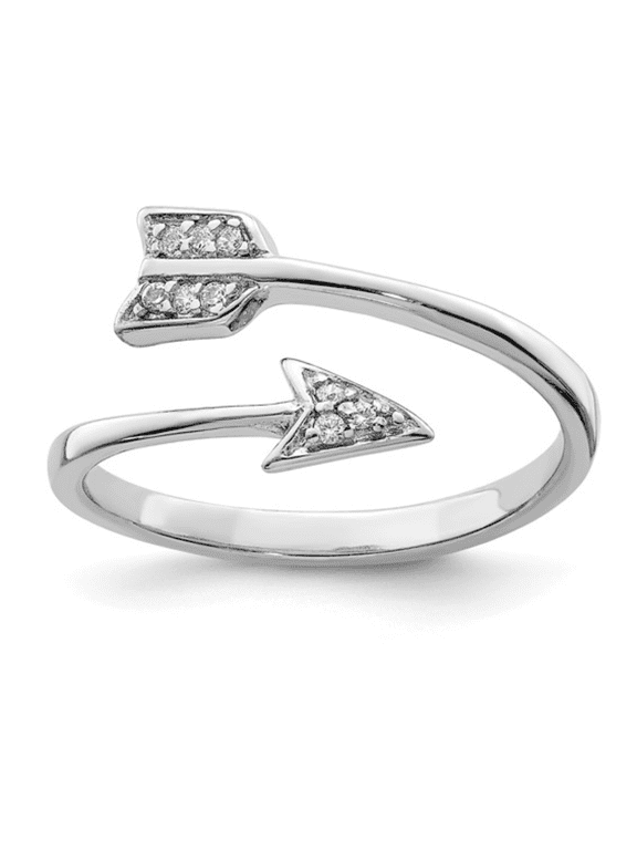 Sterling Silver CZ Arrow Ring