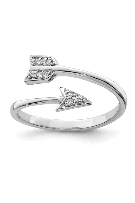 Sterling Silver CZ Arrow Ring