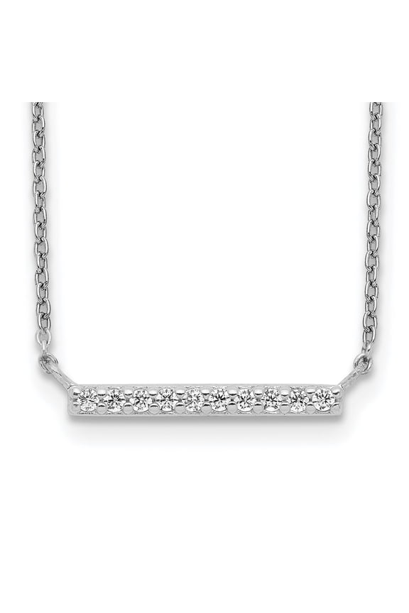 Sterling Silver CZ Bar Necklace QG5490
