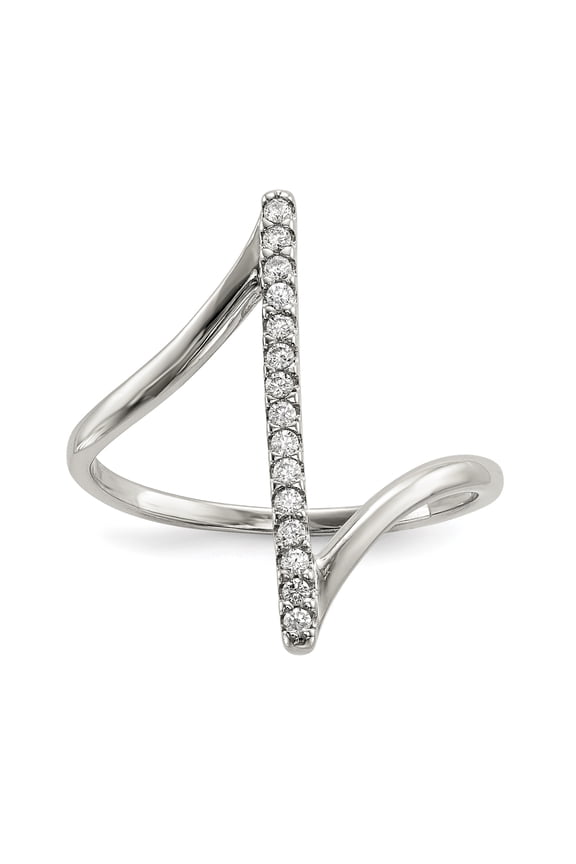 Sterling Silver CZ Bar Ring QR6673