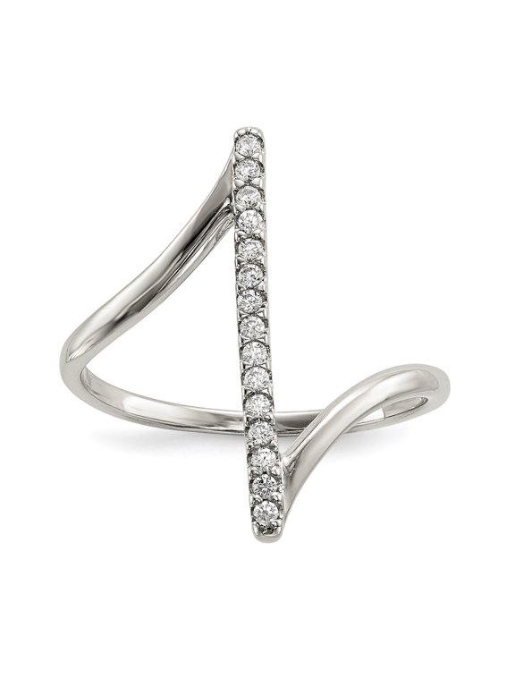 Sterling Silver CZ Bar Ring