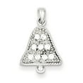 thumbnail image 1 of Sterling Silver Polished CZ Bell Pendant QC7582, 1 of 2