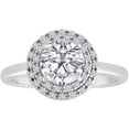 thumbnail image 1 of Sterling Silver CZ Brilliant Double Halo Engagement Ring, 1 of 1