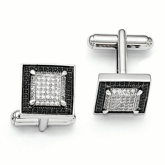 Sterling Silver & CZ Brilliant Embers Cuff Links