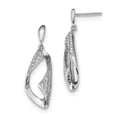 thumbnail image 1 of Brilliant Embers SS Rhodium-Plated CZ  Dangle Post Earrings, 1 of 2