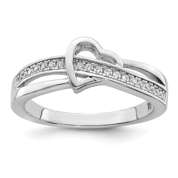 Sterling Silver & CZ Brilliant Embers Heart Ring