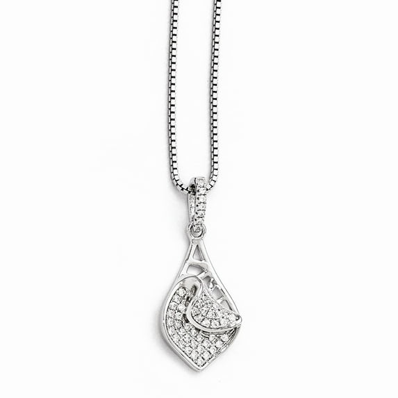 Sterling Silver & CZ Brilliant Embers Necklace