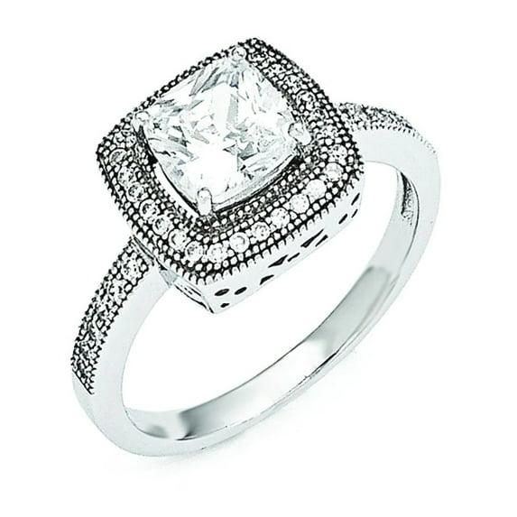 925 Sterling Silver and Cubic Zirconia Brilliant Embers Ring Size 7 Ring for Women