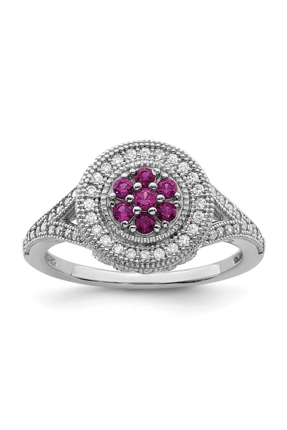 Sterling Silver & CZ Circle Ring