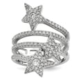 thumbnail image 1 of Sterling Silver CZ Cubic Zirconia Star Ring (7.9mm) - Size 7, 1 of 2