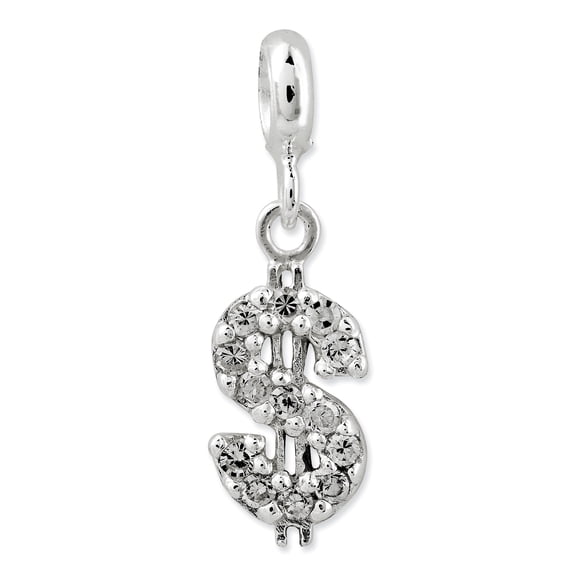 Sterling Silver CZ Dollar Sign Enhancer