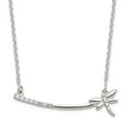thumbnail image 1 of Finest Gold Sterling Silver CZ Dragonfly Bar Necklace, 1 of 4