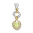 thumbnail image 1 of Sterling Silver CZ  Heart Green CZ w/ Gold-plating Pendant, 1 of 1