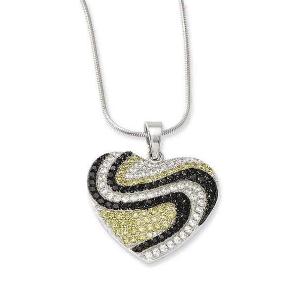 Sterling Silver & CZ Heart Necklace