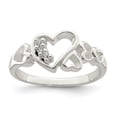 thumbnail image 1 of Sterling Silver CZ Heart Ring, 1 of 6