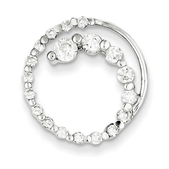 Sterling Silver CZ Journey Style Circle Pendant
