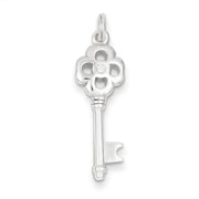 Sterling Silver CZ Key Pendant QC7894