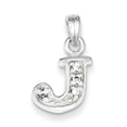 thumbnail image 1 of Sterling Silver CZ Letter J Initial Pendant QC6717J, 1 of 4