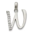 thumbnail image 1 of Sterling Silver CZ Letter W Initial Pendant QC6525W, 1 of 1