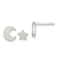 thumbnail image 1 of Sterling Silver CZ Moon & Star Earrings, 1 of 2