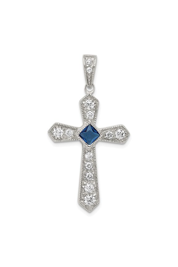 Sterling Silver CZ Passion Cross Pendant