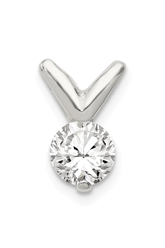 Sterling Silver CZ Pendant Chain Slide