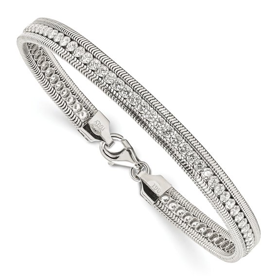 Sterling Silver CZ Polished Bracelet