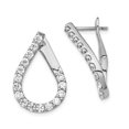 thumbnail image 1 of Sterling Silver CZ Post Teardrop Dangle Earrings, 1 of 1