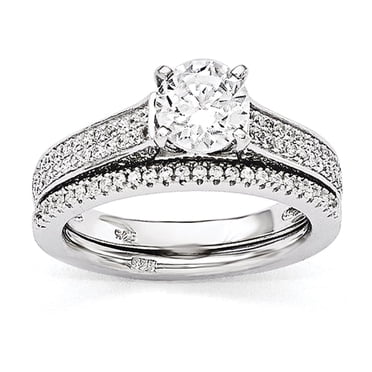TS022 Rhodium + Ruthenium Sterling Silver Ring – AAA Brown CZ Statement Piece