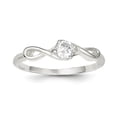 thumbnail image 1 of 925 Sterling Silver Solid Polished Cubic Zirconia Ring Size 7 1mm Wide Ring for Women, 1 of 5